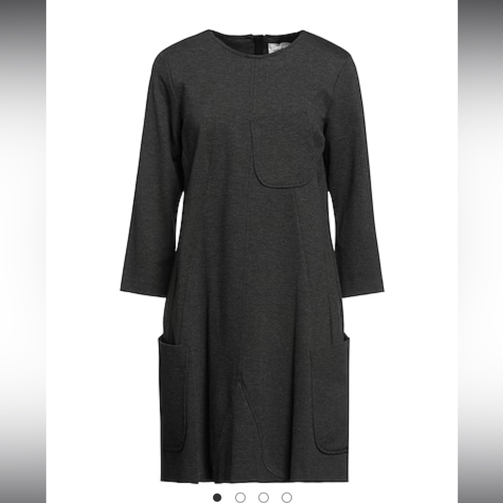 NWT Meimeij grey swing mini dress with breast and side packets. Retail $305 M